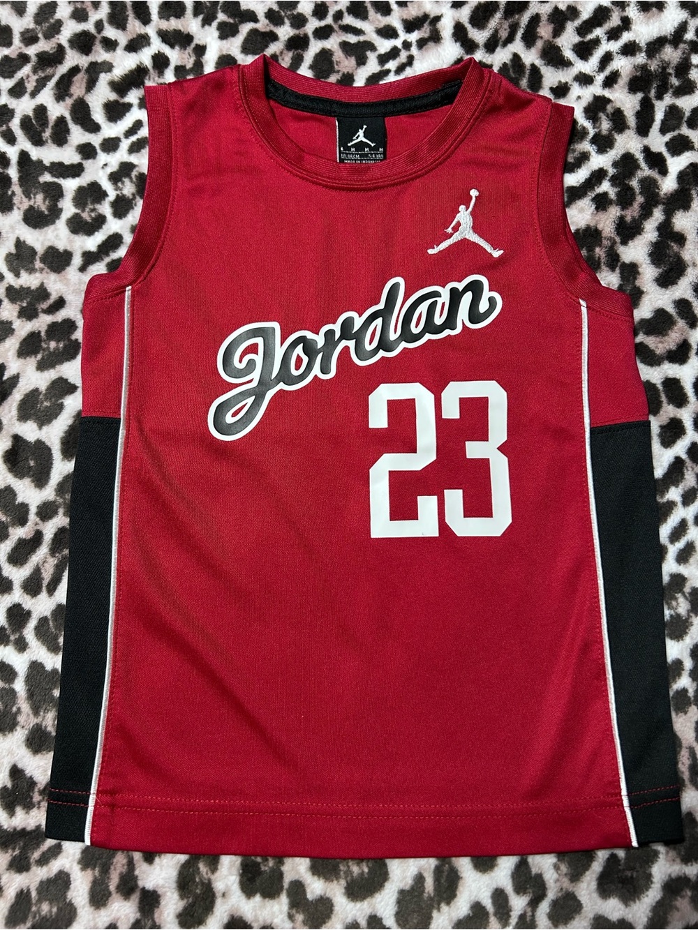 Jordan Boys' Red Sleeveless Basketball Jersey Tank Top with 23